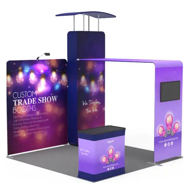 Backdrop Stand Cheap Price Customized Portable Light Weight Quick Setup Photobooth Expand Tension Fabric Display Show